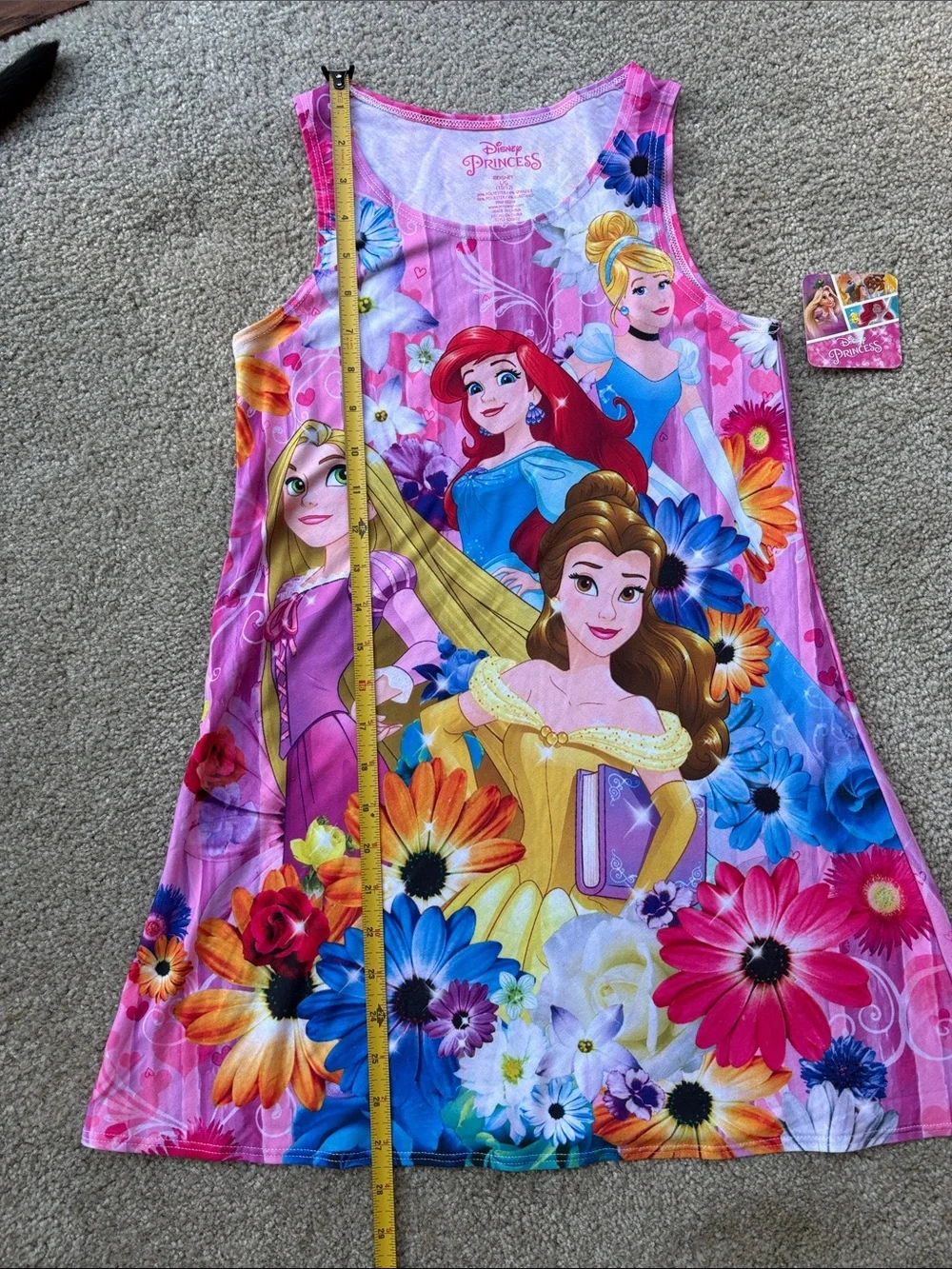 NWT Disney Princess Pink Floral Princess Tank Dress Size Lg (10/12)